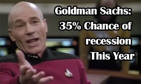 Goldman Sachs: 35% Chance of Recession This Year